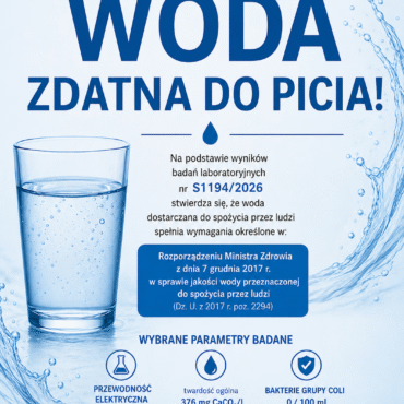 Woda zdatna do picia 2026r